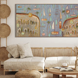 “Boats Beneath the Palm Sky"  Landscape