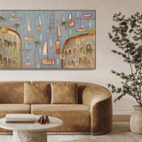 “Boats Beneath the Palm Sky"  Landscape