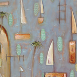 “Boats Beneath the Palm Sky"  Landscape
