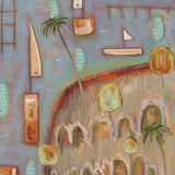 “Boats Beneath the Palm Sky"  Landscape