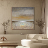 "Rainfall Over Quiet Waters"- Square