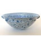 ES26 - Porcelain bowl with handles in blue - Ted Secombe
